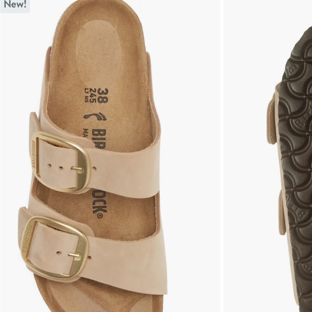 Birkenstock Big Buckle Sandals with Gold Accents